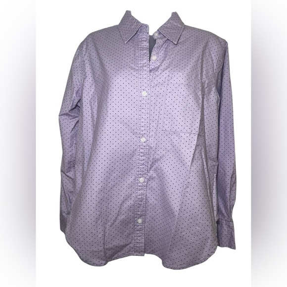 Current/Elliott The Neal Purple Polka Dot Cotton Button Down Shirt Size 2 NWT - Picture 3 of 7